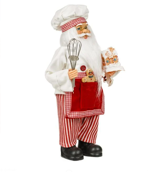 Figurina Decorativa Mos Craciun Cofetar 33cm