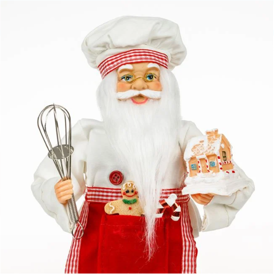 Figurina Decorativa Mos Craciun Cofetar 33cm