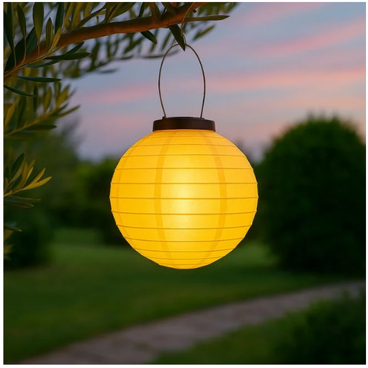 Felinar Solar Sfera Alba Textila Ø20cm