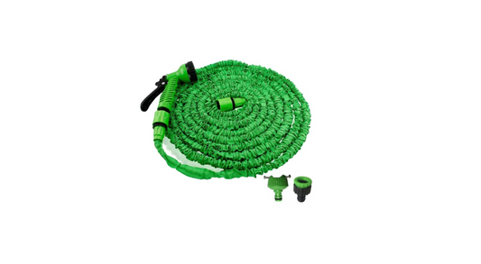 Furtun de udat gradina extensibil cu 7 functii, cu conectori, 45m lungime, verde