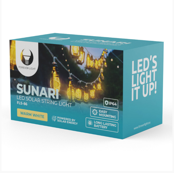 GHIRLANDA MODEL FELINARE CU INCARCARE SOLARA 6.5M IP64 ALB CALD