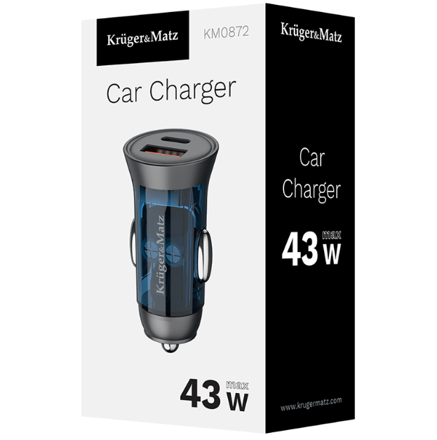 INCARCATOR AUTO USB / TYPE C QC PD 45W KRUGER&MATZ