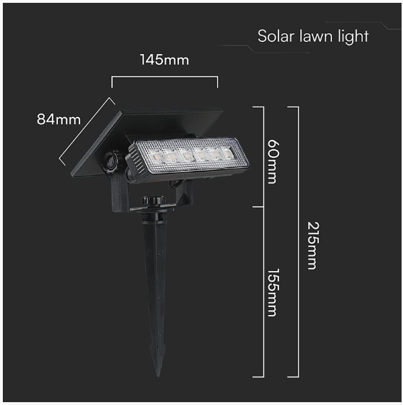 LAMPA LED SOLARA 1.5W 3000K 2IN1 MONTAJ PERETE + TARUS GRADINA IP65