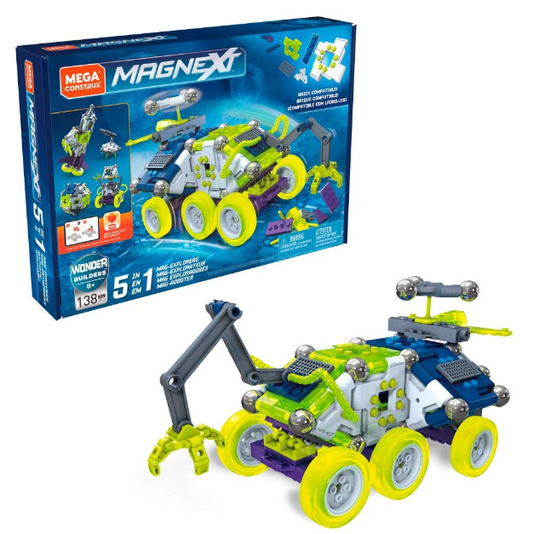 Set de construit cu magneti Vehicul de Explorare 5-in-1 Mag-robot