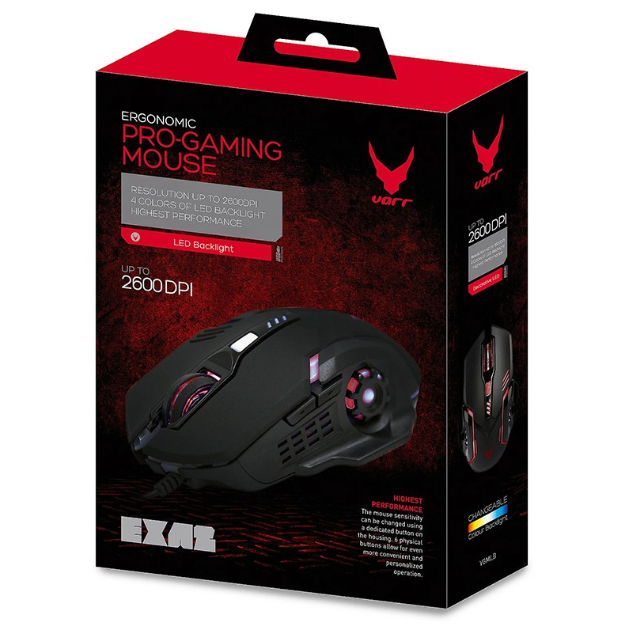 MOUSE GAMING EXA2 6D 2600 DPI VARR