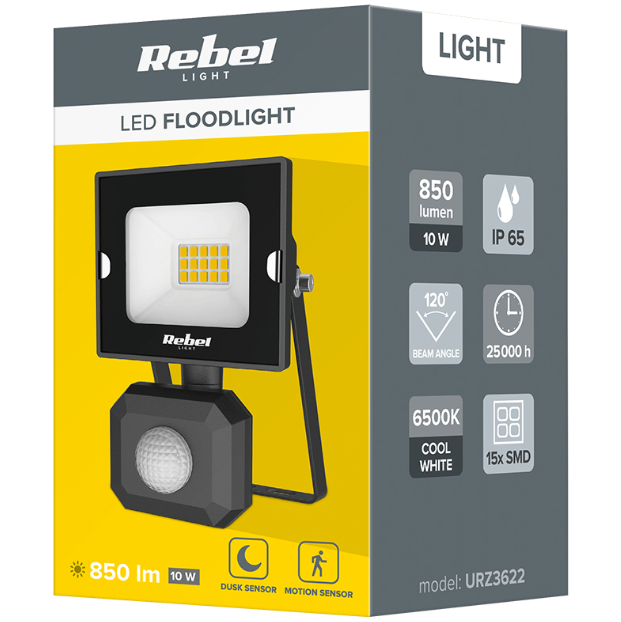 REFLECTOR LED CU SENZOR 10W 6500K 230V REBEL