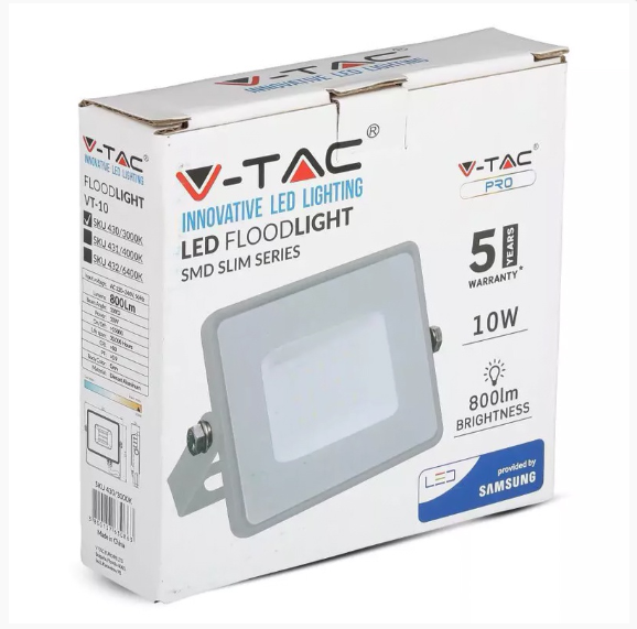 REFLECTOR LED SMD 10W 3000K IP65 GRI, CIP SAMSUNG