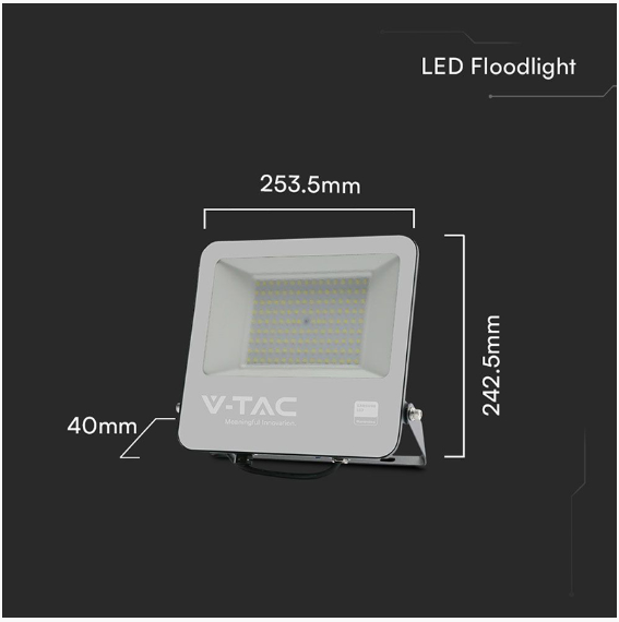 REFLECTOR LED SMD 100W 4000K IP65 CABLU 1M CIP SAMSUNG - NEGRU/GRI
