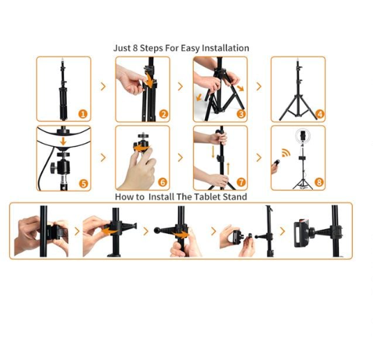 Lampa Circulara Ring Light cu Trepied & Accesorii Deluxe Set