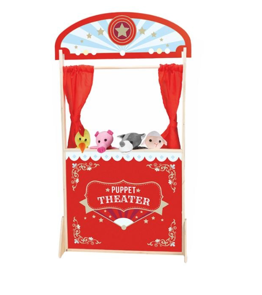 Set Teatru de Papusi cu 4 Figurine 57x20x104cm