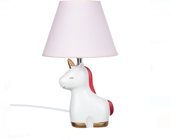 Veioza 3D Unicorn cu Abajur Roz pentru Copii 19x19x31cm