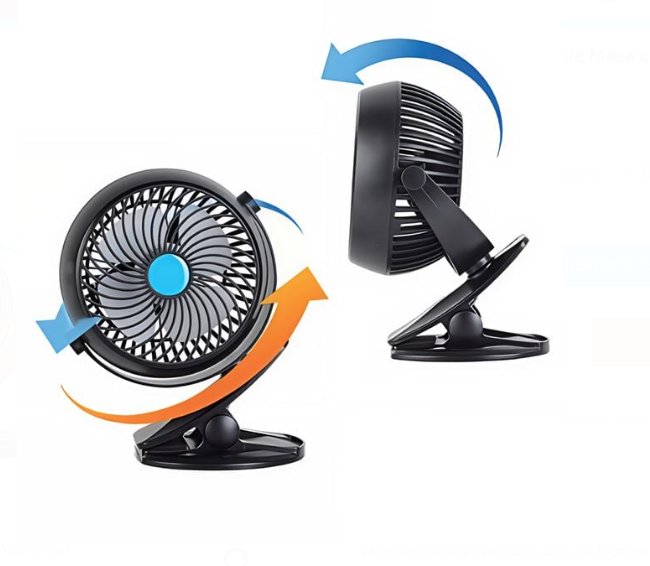 Ventilator Reincarcabil de Masa cu Clips 4W