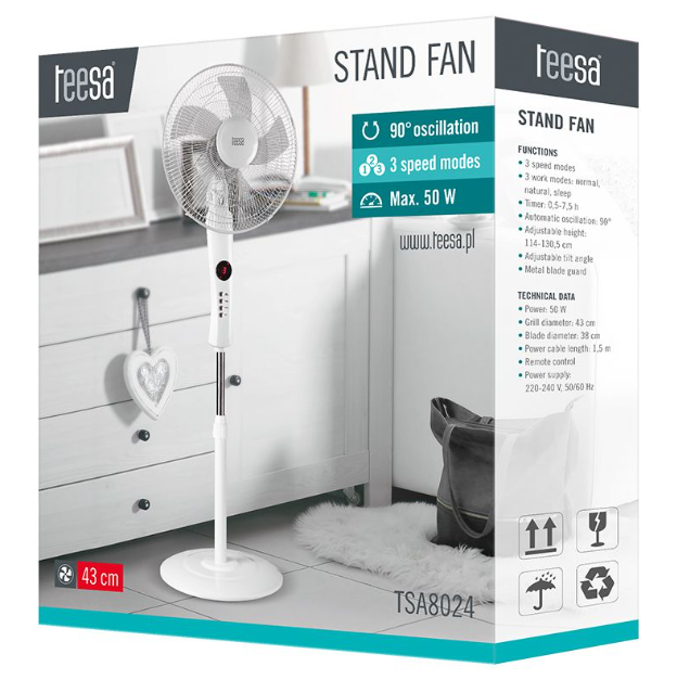 VENTILATOR PICIOR TIMER SI TELECOMANDA TEESA